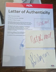 NATALIE WOOD & ROBERT WAGNER SIGNIERT 3X5 INDEXKARTE REBELL OHNE GRUND PSA/DNA - Bild 1 von 1