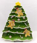 LAURIE GATES Holiday Treats Christmas Tree and Gingerbread Men Serving Plate NWT