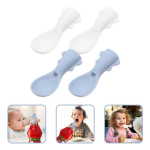 4 Pcs Baby Bag Spoon Set Feeding Utensils Silicone Spoons Feeder - Picture 1 of 12