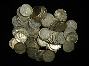Lot of 100 Roosevelt Dimes , 90% Silver Coin Lot , Circulated , Choose How Many - Picture 1 of 1
