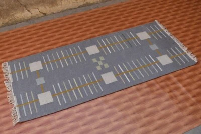Kilim Afgano 2.6x6 Gris Tejido Plano Lana Kilim Bajo Precio Boho Kilim Corredor Foto 1 de 4