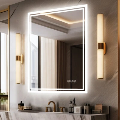 Anti Fog Lighted Bathroom Mirror Dimmable LED For Easy Makeup Shave Face Care - image 1 of 4