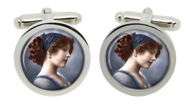 Edwardianisch Damen Manschettenknöpfe IN Chrom Kiste - Bild 1 von 4