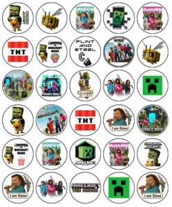 Minecraft - Edible Wafer Cupcake Toppers - Movie Cake Decorations - 2 Sizes - Picture 1 of 6