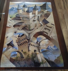 Castle of Illusion by Irvine Peacock 36 x 24 Surreal Illusion Art Poster - Picture 1 of 5