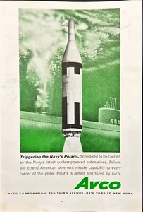 Avco Corp Navy Polaris SLBM Nuclear Powered Submarines Vintage Print Ad 1960 - Picture 1 of 6