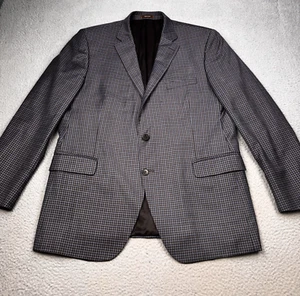 PETER MILLAR Blazer Mens 46T Brown Blue Check Sports Coat Jacket Wool - Picture 1 of 21