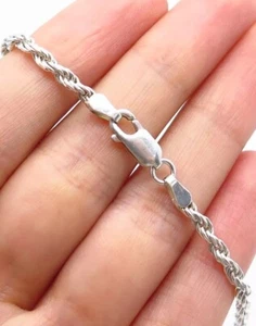 Italy 925 Sterling Silver ROPE LINK BRACELET 4mm wide & 8.125” long - 14 grams - Picture 1 of 4