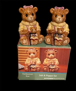 Set shaker per bambola orso e orso libro sale pepe terracotta antropomorfa - Foto 1 di 6