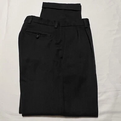 Pantalones de vestir plisados Smithfield de lana Banana Republic gris oscuro con puños 33x31 Foto 1 de 4