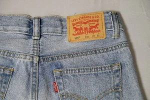 Levis Boys Size 8 Reg 505 24''x22'' Regular Fit Blue Jeans Red Tab - Picture 1 of 4