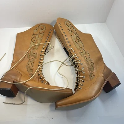 Botas vaqueras vintage hechas a medida botas occidentales de cuero marrón para mujer talla 9/91/2 Foto 1 de 4