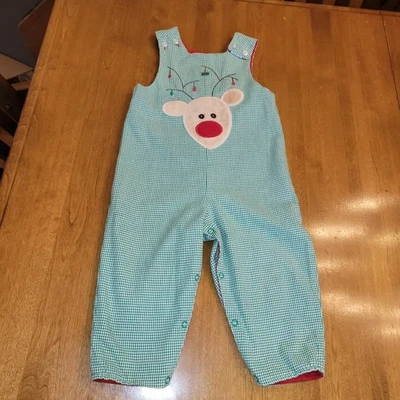 Bailey Boys Navidad Reversible Longalls Verde Reno Rojo Béisbol 24M Usado en Excelente Condición Foto 1 de 4