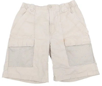 Boy's Columbia PFG Khaki Hiking Shorts XL 18-20 Net Pockets 100% Cotton Elastic - Image 1 of 4