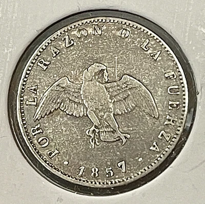 1857 Chile Un 1 Decimo Nice Original VF - Image 1 of 2