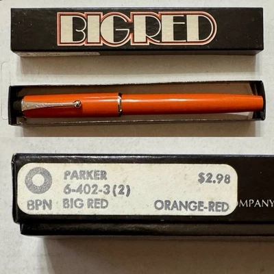 Bolígrafo Parker Big Red Vintage - NARANJA - con Banda Cromada - Nuevo Stock Antiguo - Nuevo de Lote Antiguo Foto 1 de 4