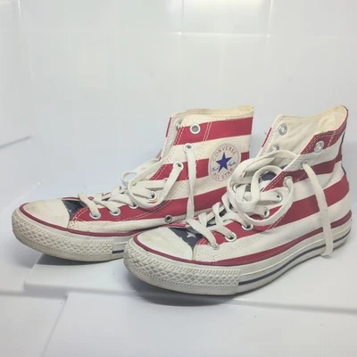 Vintage Made In USA American Flag Converse Chuck Hi Sneakers Men's Size 6.5 - Image 1 of 4