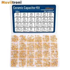 Kit Assortimento Condensatori Ceramici Da 480 Pezzi per Condensatori per Chitarr - Foto 1 di 12