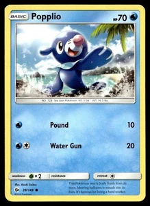 Popplio 39/149 Pokemon Card Sun & Moon  Common 70 HP Near Mint TJ - Picture 1 of 2