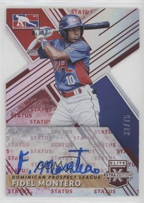 2019 Panini Elite Extra Edition Status Red Die-Cut /75 Fidel Montero #188 Auto - Image 1 of 2