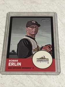 2012 Topps Heritage Minor League Edition Black Border 96/96 Robbie Erlin #222 - Foto 1 di 3