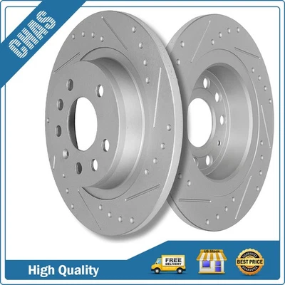 Rotores de freno traseros ranurados discos para Saab 9-3 2003 2004 2005 2006 2007 - 2010 Foto 1 de 4