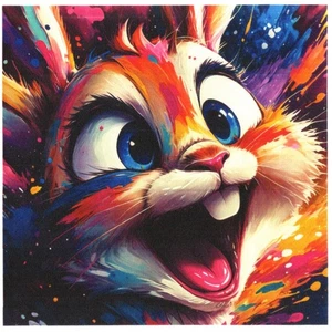 ♫ Serviettes en papier chat désign Pop Art. Paper napkins cat Pop Art ♫ - Imagen 1 de 1