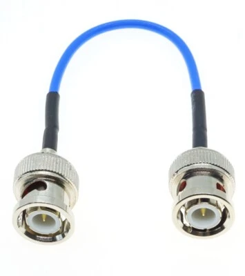 BNC Male To BNC Q9 Male Connector 0.086" RG405 lot Semi Flexible Coax Cable Blue - Image 1 of 4