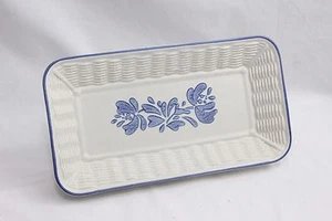 Pfaltzgraff Yorktowne Blue Basket Weave Bread Tray 12-1/2" - Picture 1 of 5