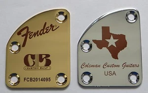 Custom Engraved Cutaway Contoured Heel Neck Plate - 4 bolt - Free Engraving - Picture 1 of 3