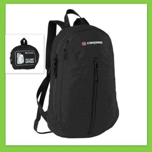 Caribee Fold-Away 20L Daypack Folding Portable Foldaway Up Backpack Bag Blk Lrg - Picture 1 of 8