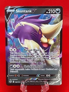 Pokémon TCG Skuntank V Silver Tempest 108/195 Holo Ultra Rare 2022 English NM - Imagen 1 de 2