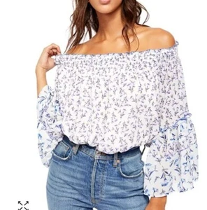 Free People Rose Valley Blouse Floral Cottagecore Bell Sleeves Boho Womens Large - Bild 1 von 14
