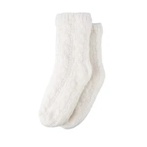 Women Slipper Socks Winter Thick Fuzzy Warm Cozy Soft Sherpa Lined 6-10 White - Picture 1 of 8