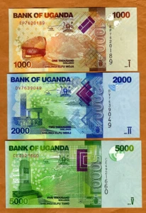 SET Uganda, 1000-2000-5000 Shillings, 2019-2021, P-49-50-51 UNC - Picture 1 of 2