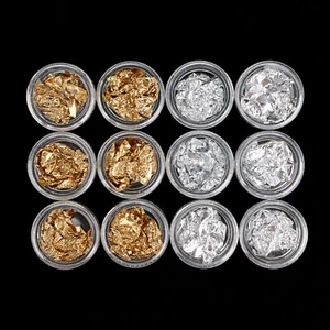 Paquete de 12 Juego de Arte en Uñas en Lámina, Lentejuelas para Uñas para Decoración en Escama, Dorado/Plata - Imagen 1 de 6