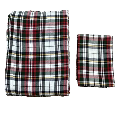 Pottery Barn*Denver Plaid*Linen/Cotton Duvet Cover*Full/Queen & 1 Sham - Image 1 of 4