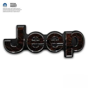 Jeep Emblem Overlay Decals -Topographic Black with Orange - Bild 1 von 9