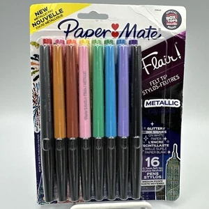 Paper Mate Flair Filzstifte, med. Point 0,7 mm, metallische Stadtleuchten, 16 Stück - Bild 1 von 3