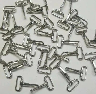(Set of 100) Stationary Lanyard Hook Clips with 1" Square Eye, 2" long  - Image 1 of 3