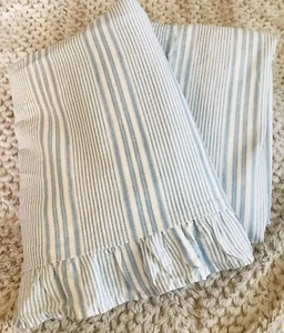 HTF RALPH LAUREN SHELTER ISLAND BLUE STRIPE 2PC KING FLAT/FITTED SHEET SET - Picture 1 of 6