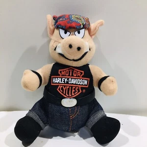 Harley Davidson 1993 de colección motociclista motocicleta peluche Mean Hog Pig 6" - Imagen 1 de 8
