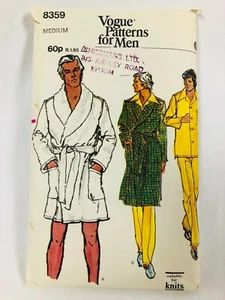 Vogue 8359 Mens Robe, Pajamas Sz Medium 38-40" Chest Cut Sewing Pattern VTG OOP - Picture 1 of 6