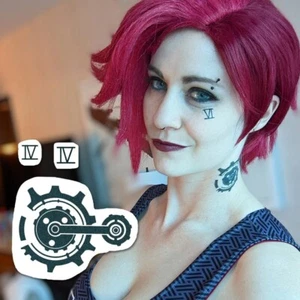 Conjunto de tatuajes de cuello + cara Vi - Tatuajes temporales Vi / Juegos con disfraces inspirados en Vi - Imagen 1 de 1
