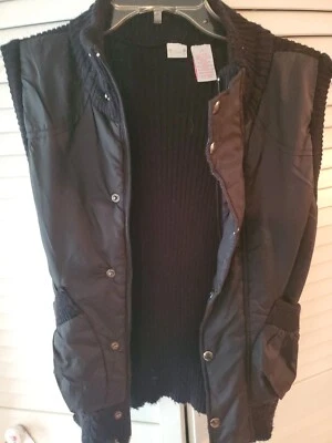 Route жилет девочек L с подкладкой черный карманы молнии пухлый насмешливый шеи♡♡ - Изображение 1 из 4