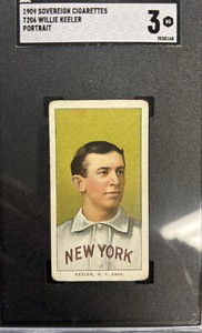T206 1909 Wee Willie Keeler Portrait Sovereign Sgc 3 Ny HOF 🗽