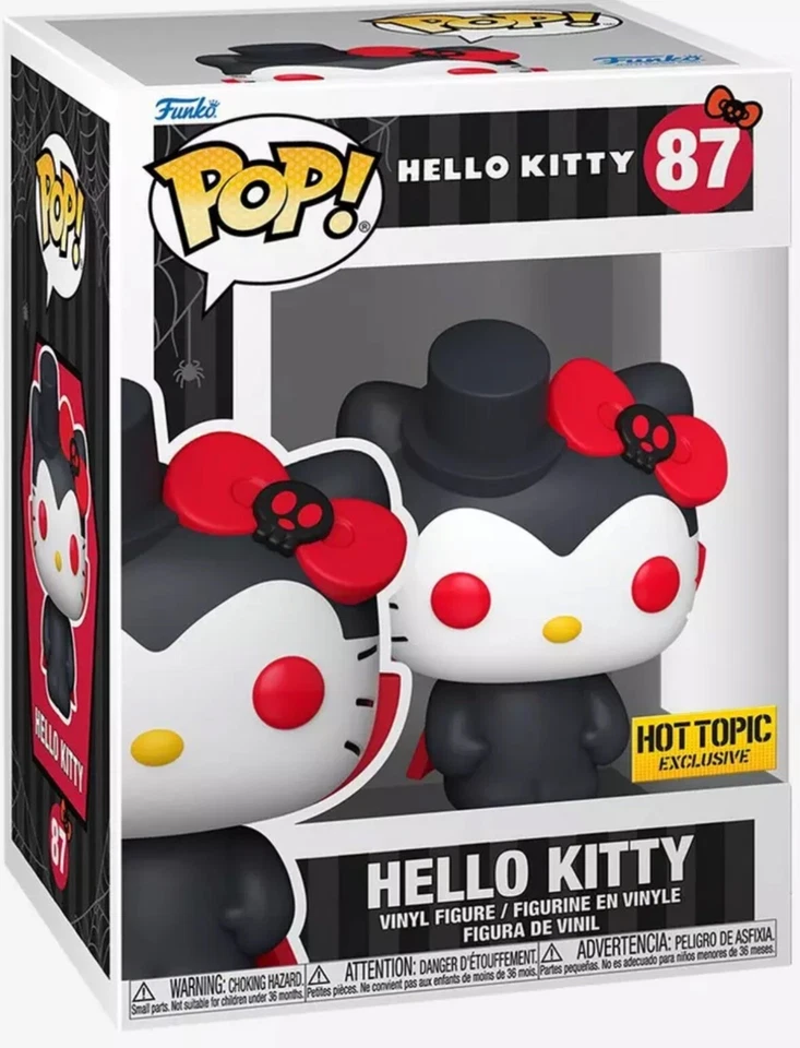 FUNKO POP! HELLO KITTY AS DRACULA #87 HOT TOPIC EXCLUSIVE NEW BLACK CAPE