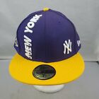 New 59Fifty New Era New York Yankees MLB Purple & Yellow Baseball Cap Hat 7 7/8