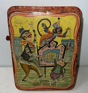 Vintage 1950’s MATTEL Merry MUSIC BOX Metal TOY Organ Grinder DISPLAY ONLY MRA4 - Picture 1 of 4