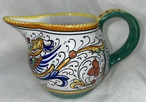 Deruta Raffaellesco Dragon Pottery Creamer~ Gravy Boat w/Handle Italy, Vtg - Picture 1 of 8